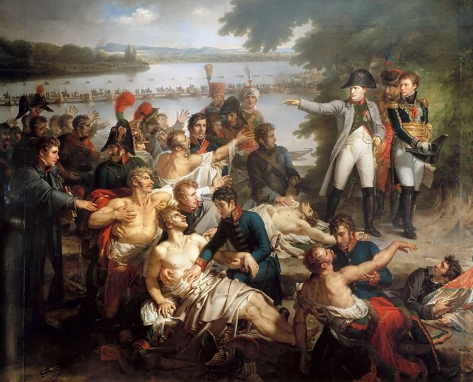 The Return of Napoleon to the Island of Lobau after the Battle of Essling, May 23, 1809 from Charles Meynier