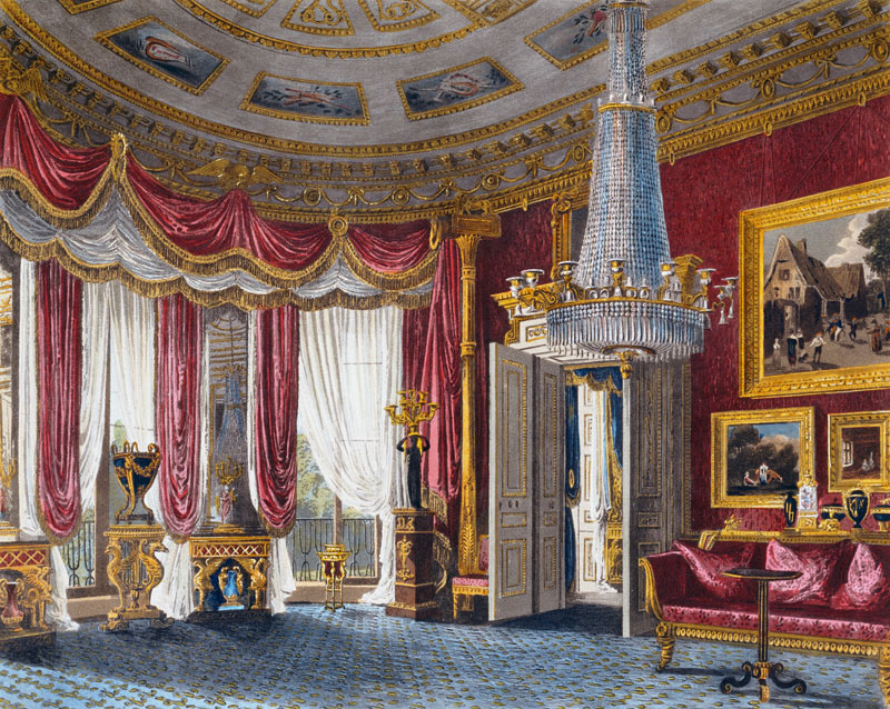 Rose Satin Drawing Room (second view) Carlton House, engraved by R. Reeve (fl.1811-37) from 'The His from Charles Wild