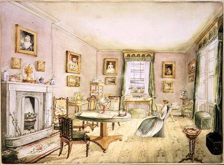 Drawing Room, East Wood, Hay, f.54 from an 'Album of Interiors' from Charlotte Bosanquet