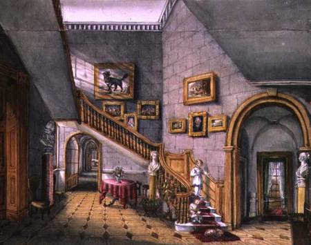 The Staircase, Strood Park, f26 from An Album of Interiors from Charlotte Bosanquet