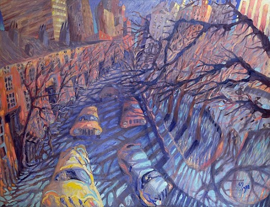 Wind on Washington Square, New York City, 1988 (oil on canvas)  from Charlotte  Johnson Wahl