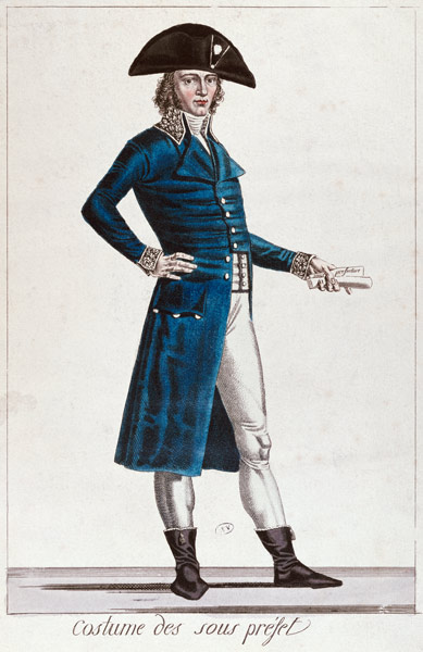 Costume of an Under-Prefect during the period of the Consulate (1799-1804) of the First Republic in from Chataignier