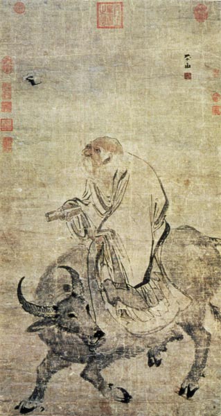 Lao-tzu (c.604-531 BC) riding his ox from Chinese