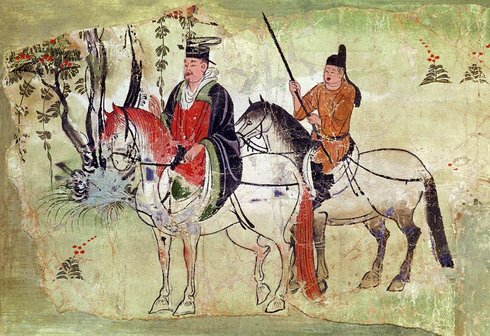 Two Horsemen in a Landscape or, The Boddhisatva and his Equerry, Tang Period from Chinese School