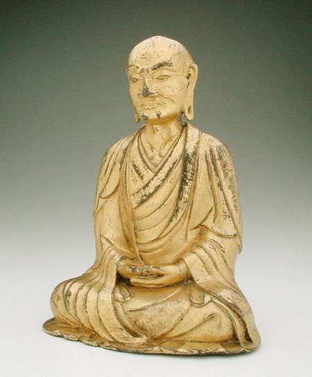Figure of a seated luohan, Liao dynasty from Chinese School
