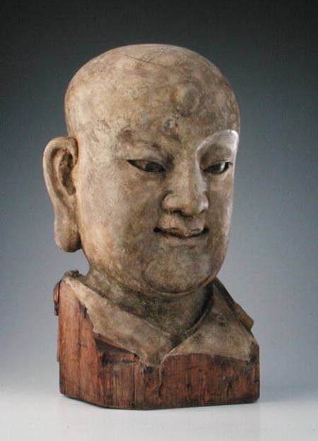 Head of a louhan, Yuan dynasty from Chinese School