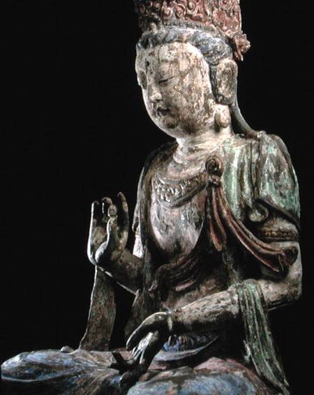 Large seated bodhisattva with hands raised from Chinese School