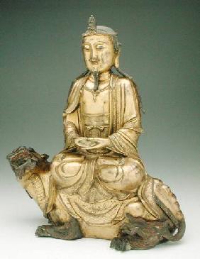 Figure of a Bodhisattva seated on a kylin, Yuan or early Ming dynasty
