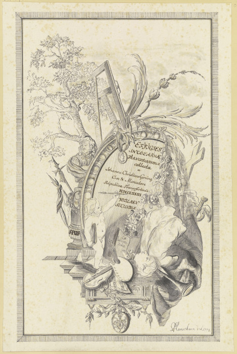 Entwurf zu einem Titelblatt für Johann Christian Gernings Sammlung von Frankfurter Porträts from Christian Benjamin Rauschner