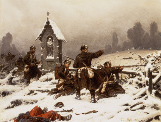 Preussische infantry in the snow from Christian Sell d.Ä.
