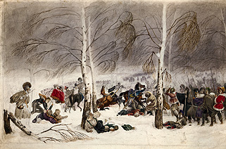 Battle between Korytna and Krasnoi on 15-11-1812 from Christian Wilh. Faber du Faur