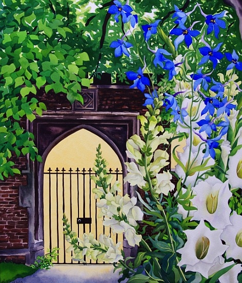 Flowers by a sunlit gateway from Christopher  Ryland