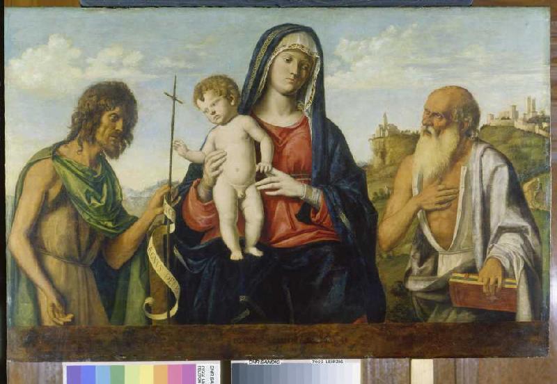 Maria with the child between Johannes the Täufer and Hieronymus. from Giovanni Battista Cima da Conegliano