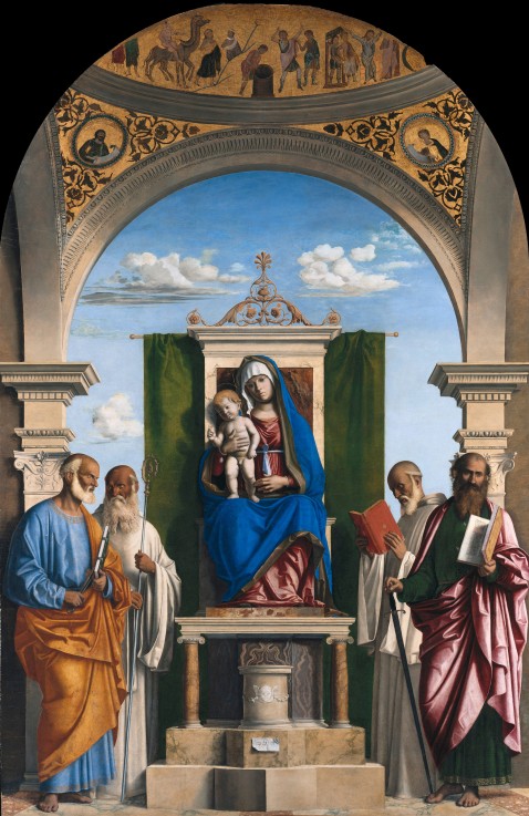 Enthroned Madonna with Child and Saints Peter, Romuald, Benedict and Paul from Giovanni Battista Cima da Conegliano