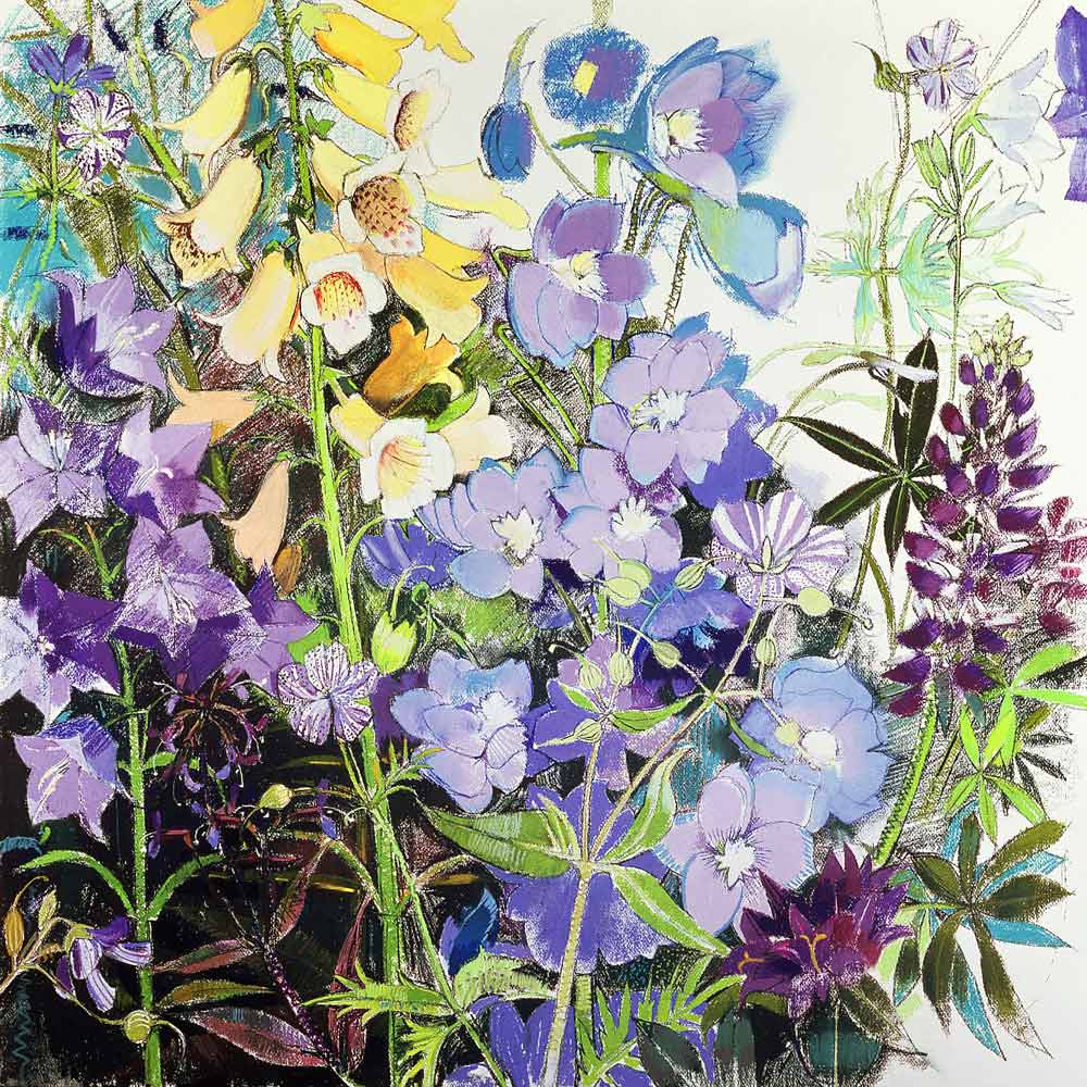 Delphiniums and Foxgloves (pastel on paper)  from Claire  Spencer