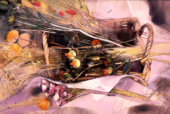 Basket of Dried Flowers ((pastel on paper)  from Claire  Spencer