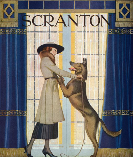 German Shepherd Jumping of Its Owner from Clarence Coles Phillips