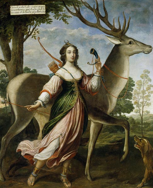 Marie de Rohan-Montbazon (1600-79) Duchess of Chevreuse as Diana the Huntress from Claude Deruet