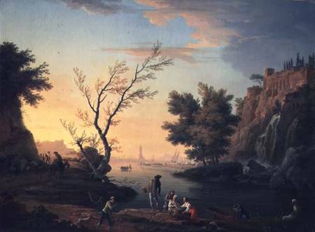 Seaport at Sunset from Claude Joseph Vernet