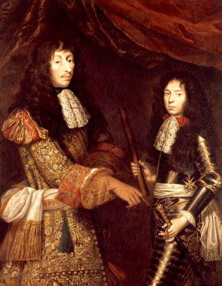 Louis II (1621-86) de Bourbon and his son Duke of Enghien from Claude Lefebvre