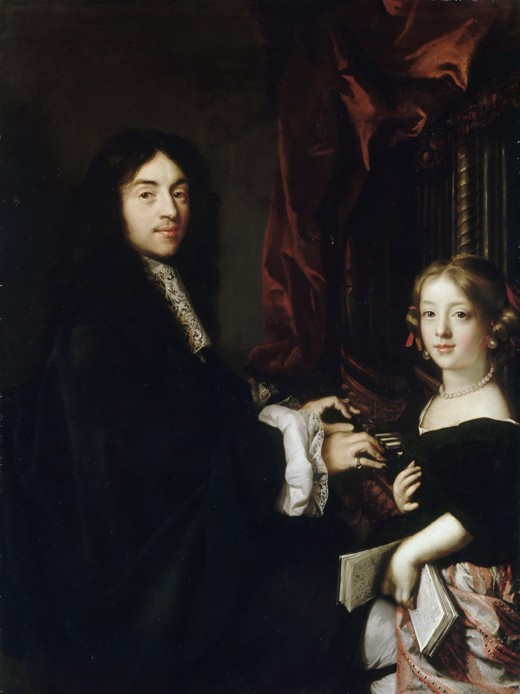 Portrait of the Organist Charles Couperin (1638-1678) with the Daughter from Claude Lefebvre
