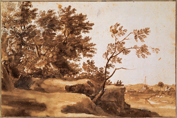 Tiber Landscape with Castel Sant'Angelo in the Background from Claude Lorrain
