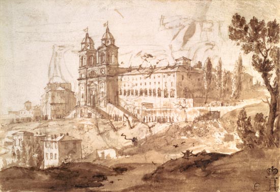 View of the Church of S. Trinita dei Monti, Rome from Claude Lorrain