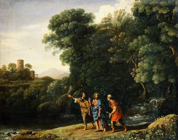 The walk to Emmaus from Claude Lorrain