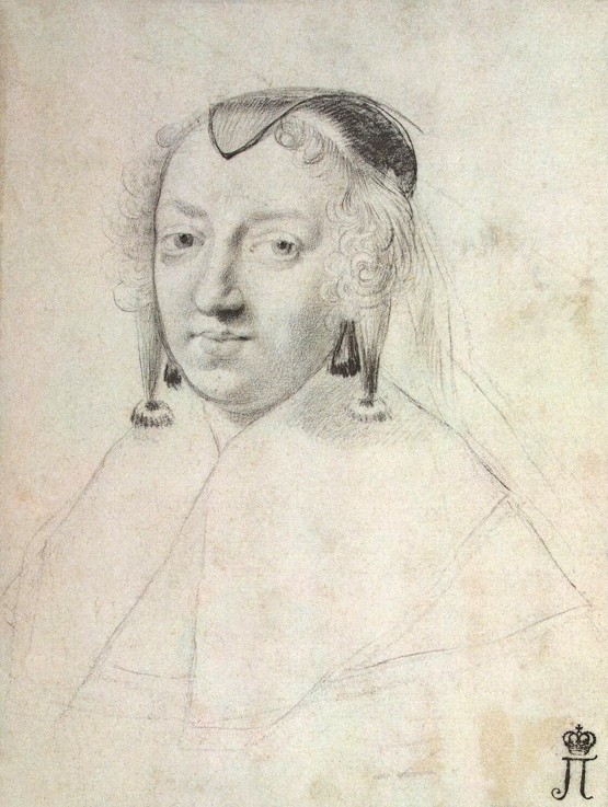 Portrait of Anne of Austria (1601-1666) from Claude Mellan
