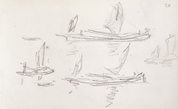 Study for London series, Boats on the Thames cil on from Claude Monet