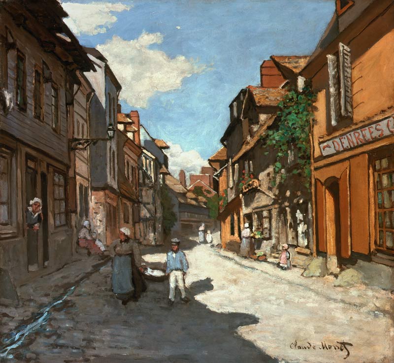 Dorfstrasse in the Normandy (Rue de of La Bavolle, Honfleur) from Claude Monet