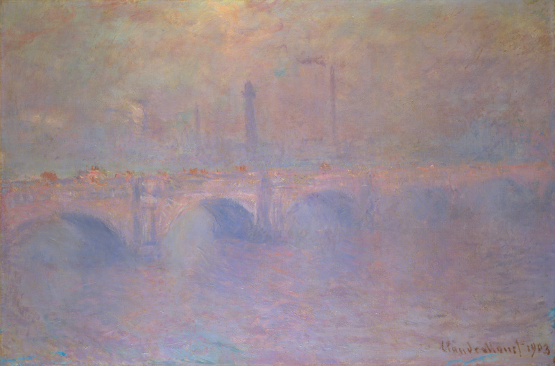 London, Thames and Waterloo bridge in the haze. from Claude Monet