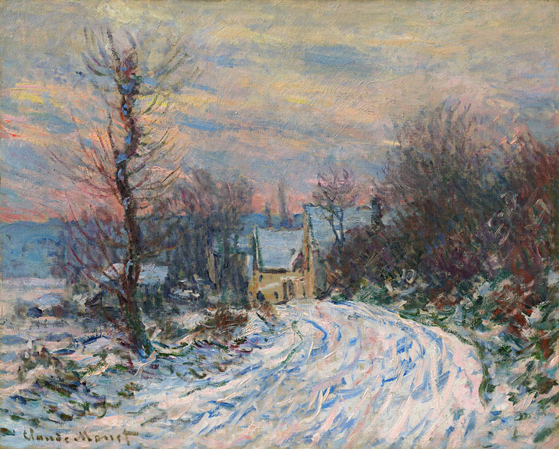 Ortseingang von Giverny im Winter from Claude Monet