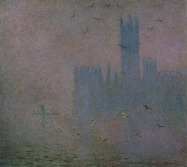 Seagulls over the Houses of Parliament from Claude Monet