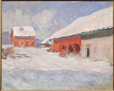 Norway, Red Houses at Bjornegaard from Claude Monet