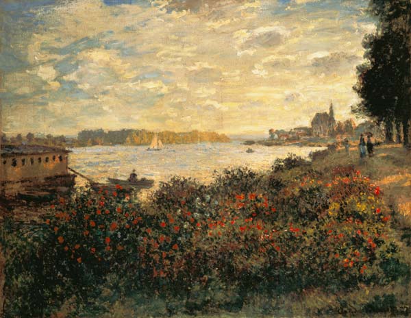 Rote Blumen am Ufer der Seine bei Argenteuil from Claude Monet