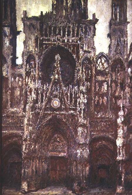 Rouen Cathedral, evening, harmony in brown from Claude Monet