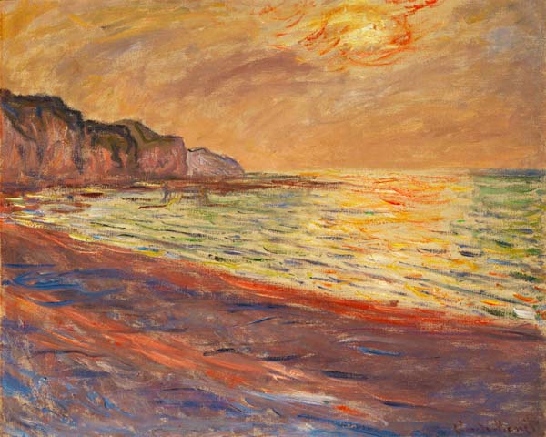 Beach in Pourville, sunset from Claude Monet