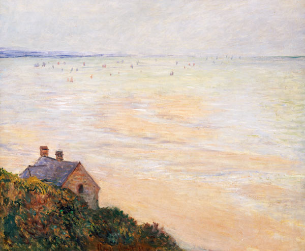 The Hut at Trouville, Low Tide from Claude Monet