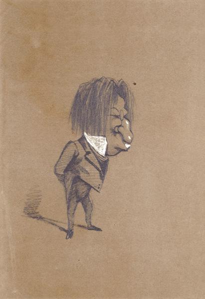 Caricature of Jules Husson (1821-89) 'Champfleury'