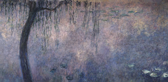 Waterlilies: Two Weeping Willows, left section from Claude Monet