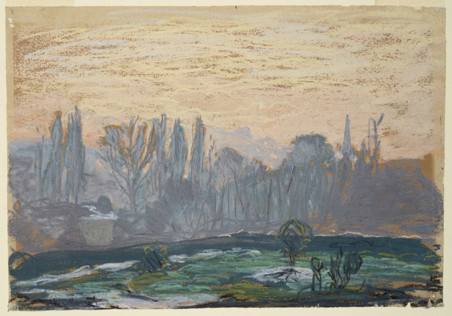 Winter Landscape with Evening Sky from Claude Monet