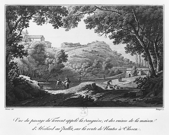 View of the torrent known as La Sanguese and the ruins of the house of Abelard at the Pallet, on the from Claude Thienon