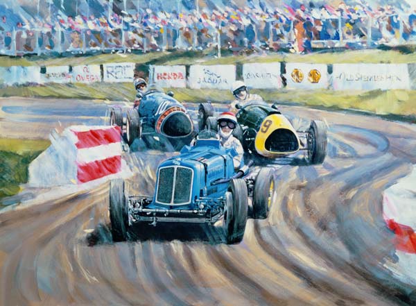 The First Race at the Goodwood Revival, 1998 (oil on canvas)  from Clive  Metcalfe