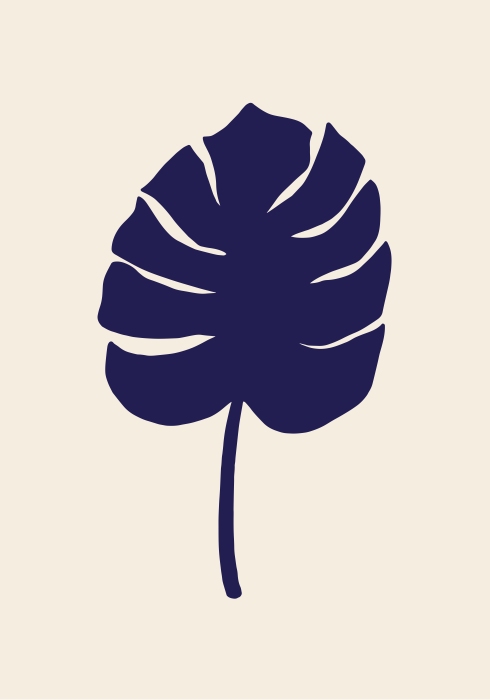 Monstera Leaf Dark Blue from Graphic Collection