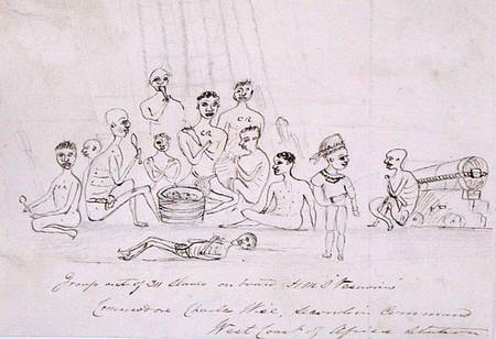 Group of 311 slaves on board H.M.S. 'Vesuvius' from Commodore Charles Wise