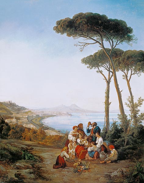 Italian society over the bay of Naples from Consalvo Carelli