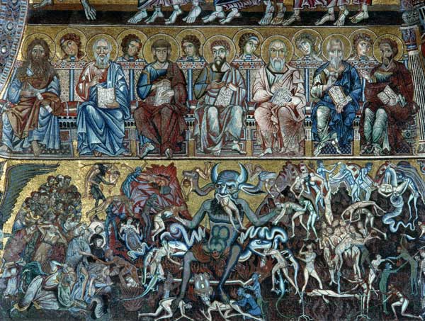 Hell, detail of the Last Judgement from the vault above the apse from Coppo  di Marcovaldo