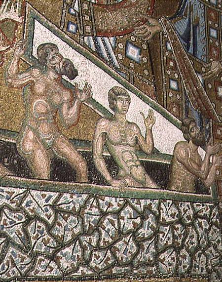 The Last Judgement, detail of the damned entering hell, from the vault above the apse from Coppo  di Marcovaldo