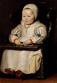 Portrait of a little girl in the child small chair from Cornelis de Vos